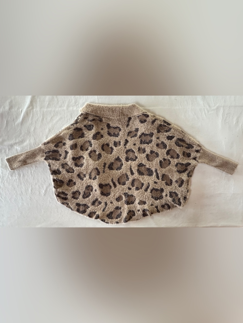 Pink Lily Leopard Open Front Cardigan Dolman Sleeves Relaxed Fit Soft & Cozy (S) - Picture 9 of 16